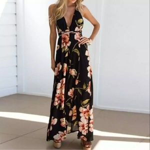 Black floral maxi dress